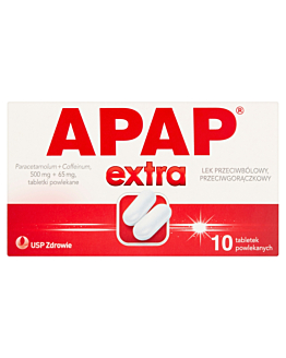 Apap Extra 500 mg + 65 mg 10 Tabletek powlekanych 