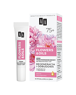 AA Flowers & Oils 75+ Ricostituente Crema Anti-Rughe per Contorno Occhi e Labbra 15 ml