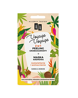 AA Voyage Voyage 2w1 Peeling gruboziarnisty + Maska kremowa kawa & kokos