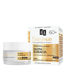 AA Technologia Wieku 5Repair 60+ Złota Kuracja Nocny krem regenerująco-odbudowujący 