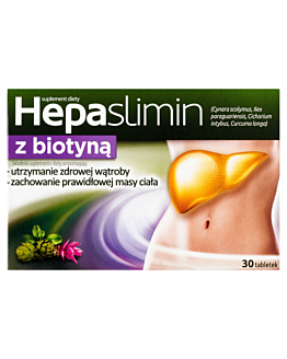 Hepaslimin z Biotyną, Preparat wspomagający pracę wątroby, Tabletki