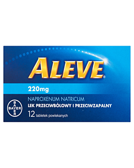 Aleve 220 mg, Lek przeciwbólolwy i przeciwzapalny, 12 Tabletek