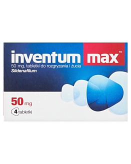 Inventum Max 50 mg, Tabletki do rozgryzania i żucia, 4 Sztuki