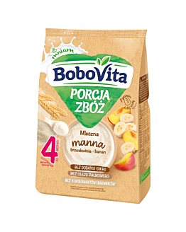 Bobovita Kaszka Porcja Zbóż Mleczno-Manna Bananowo-Brzoskwiniowa