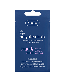Ziaja Antyoksydacja Jagody Acai Maseczka na noc Wygładzająco-Łagodząca 