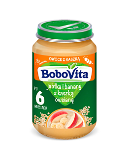 Bobovita Deser Jabłka i Banany z kleikiem owsianym po 6 m-cu