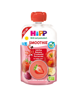 Hipp BIO Od Pokoleń Smoothie Jabłka-Banany-Truskawki-Porzeczki Po 1 R.Ż.