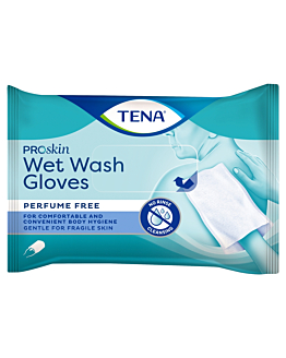 Tena Wet Wash Gloves, Rękawice Nawilżane do mycia, 8 Sztuk