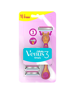 Gillette Simply Venus 3 Maszynki do golenia Rączka + 8 ostrzy