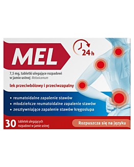 Mel, Tabletki Ulegające Rozpadowi w Jamie Ustnej, 7,5 mg, 30 Tabletek