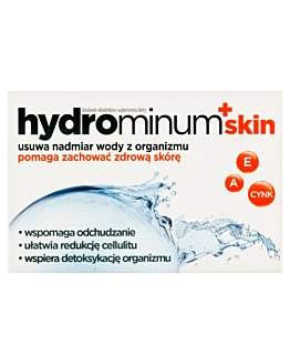 Hydrominum + Skin, Suplement diety wspomagający usuwanie nadmiaru wody z organizmu, Tabletki