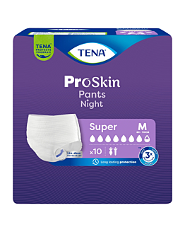 Tena Pants Proskin Super Night Majtki chłonne na noc Rozmiar M, 10 sztuk