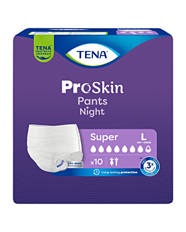 Tena Pants Proskin Majtki Chłonne Super Night L, 10 Sztuk
