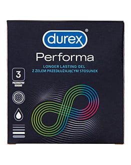 Durex Performa Preservativi con lubrificante, 3 pezzi.