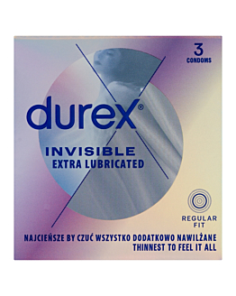 DUREX Invisible Preservativi Extra Lubrificati 3 pz