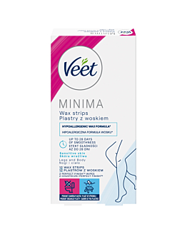 Veet Minima Strisce di Cera per Depilazione Pelle Sensibile 12 pz