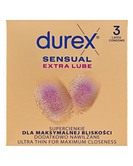 Durex Sensual Extra Lube Prezerwatywy, 3 szt.