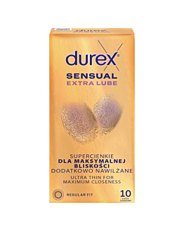Durex Sensual Extra Lube Prezerwatywy, 10 szt.