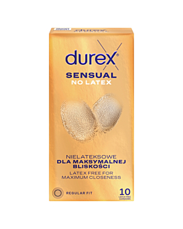 Durex Sensual No Latex Preservativi senza lattice, 10 pezzi.