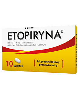 Etopiryna Tabletki na ból głowy 300 mg + 100 mg + 50 mg, 10 tabl.