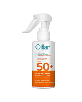Oillan Sun Ochronny spray przeciwsłoneczny do twarzy i ciała z filtrem SPF50+ do skóry wrażliwej