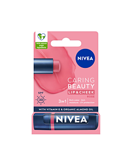 Nivea Balsamo Labbra Idratante Caring Beauty 3in1 Rose 4,8 g