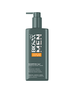L'biotica Biovax Men Strong Hair & Scalp Detox Szampon 2w1 do pielęgnacji włosów i zarostu 