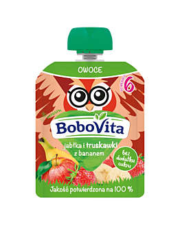 Bobovita Mus Jabłka i Truskawki z Bananem Po 6 Miesiącu
