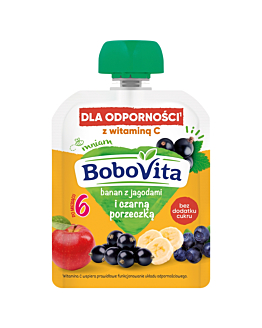 Bobovita Banan Jagoda i Czarna Porzeczka - Deser Banan z jagodą i czarną porzeczką 80 g
