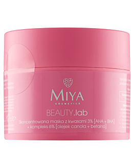 Miya Beauty.Lab Skoncentrowana maska z kwasami 3% AHA+ BHA + kompleks 6% olejek canola + betaina