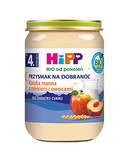 Hipp BIOKaszka Manna z Mlekiem i Owocami 
