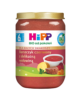 Hipp BIOOd Pokoleń Barszczyk Czerwony z Delikatną Wołowiną Po 5  miesiącu