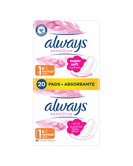 Always Podpaski Ultra Sensitive Normal Plus Duo, 2x10 szt.