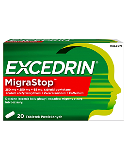 Excedrin MigraStop  250 mg + 250 mg + 65 mg, 20 tabletek