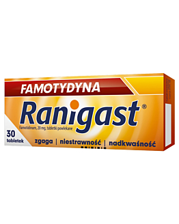Famotydyna Ranigast 20 mg, 30 tabl. powl.