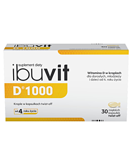 Ibuvit D 1000, Witamina D dla dzieci powyżej 1 roku, młodzieży i dorosłych, Kapsułki twist-off