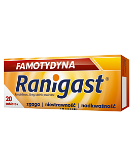 Famotydyna Ranigast 20 mg, 20 tabl. powl.