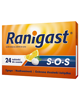 Ranigast S-O-S, Łagodzenie objawów refluksu żołądkowo-przełykowego, Tabletki