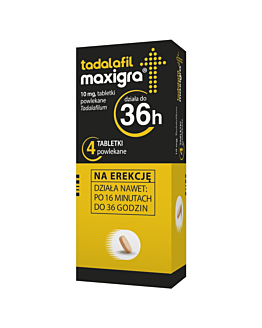Tadalafil Maxigra 10 mg, 4 tabl. powl.