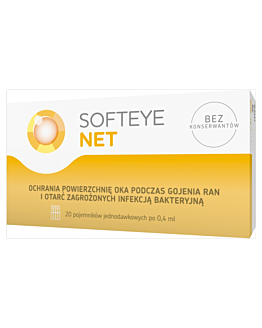 Softeye Net, Żel do oczu chroniący powierzchnię oka podczas gojenia ran i otarć, Pojemniki jednodawkowe