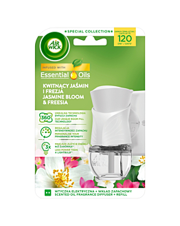 Air Wick Essential Oils Diffusore Elettrico e Ricarica Gelsomino Fiorito e Fresia