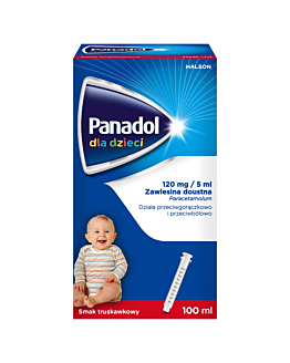 Panadol dla dzieci 120 mg/5ml, Lek przeciwbólowy i przeciwgorączkowy, Zawiesina doustna, Smak truskawkowy