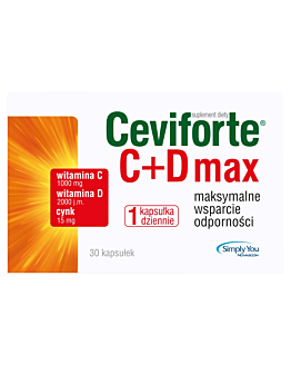 Ceviforte Max, Suplement diety z witaminą C, D3 i cynkiem, Kapsułki