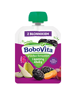Bobovita Gruszka Buraczk i Suszona Śliwka - Deser 80 g
