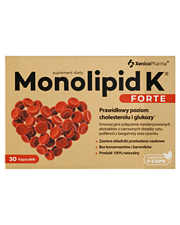 Monolipid K Forte, Preparat na utrzymanie prawidłowego poziomu cholesterolu, Kapsułki