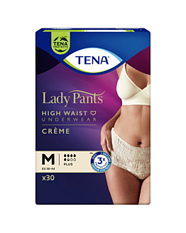 Tena Lady Pants Plus, Majtki chłonne dla kobiet, Kolor Creme, Medium, 30 Sztuk