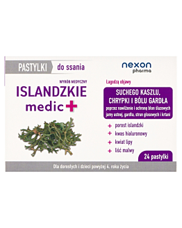 Nexon Islandzkie Medic +, pastylki do ssania 24 szt.