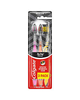 Colgate Szczoteczka Zig Zag Charcoal 3-Pack