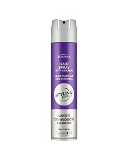 Joanna Styling Effect Very Strong - Lakier do włosów z keratyną, bardzo mocny 250 ml