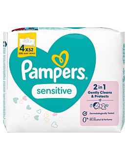 Pampers Chusteczki Sensitive, 4x52 szt.